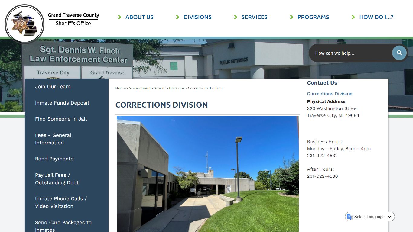 Corrections Division | Grand Traverse County, MI